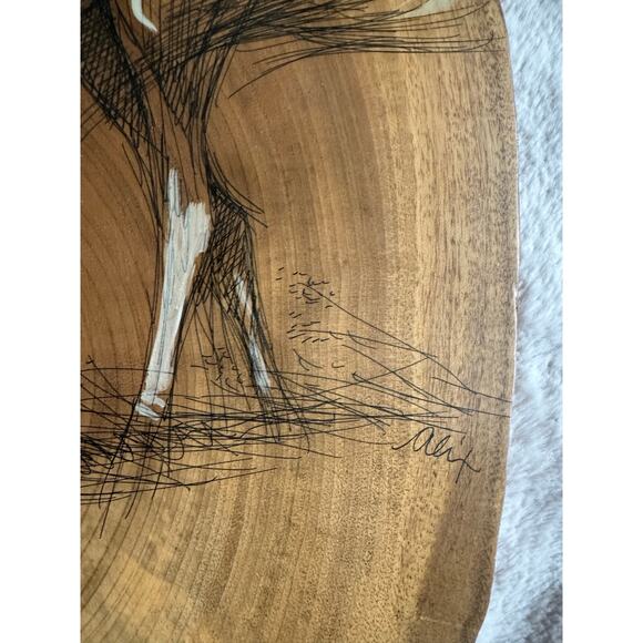 Indian Folk Art Painted Myrtlewood Alix Mosieur Native American - Picture 2 of 5